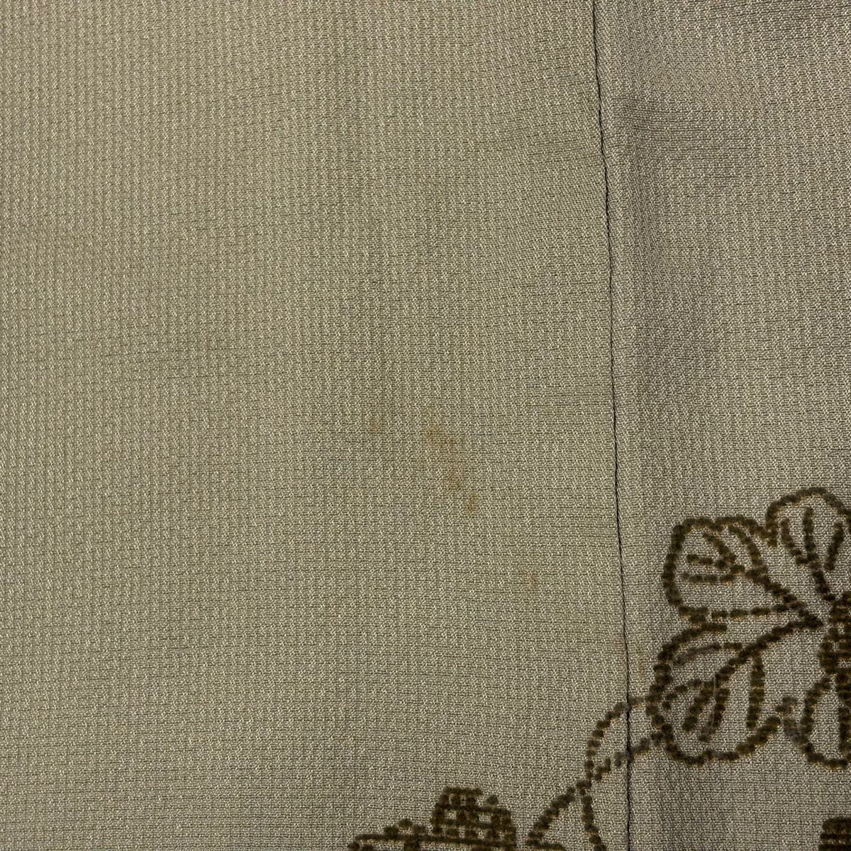  訪問着 身丈153 5 cm 裄丈63 S 袷 色紙 葡萄 金彩 相良刺繍 灰緑 正絹 秀品 訪問着 付け下げ 着物