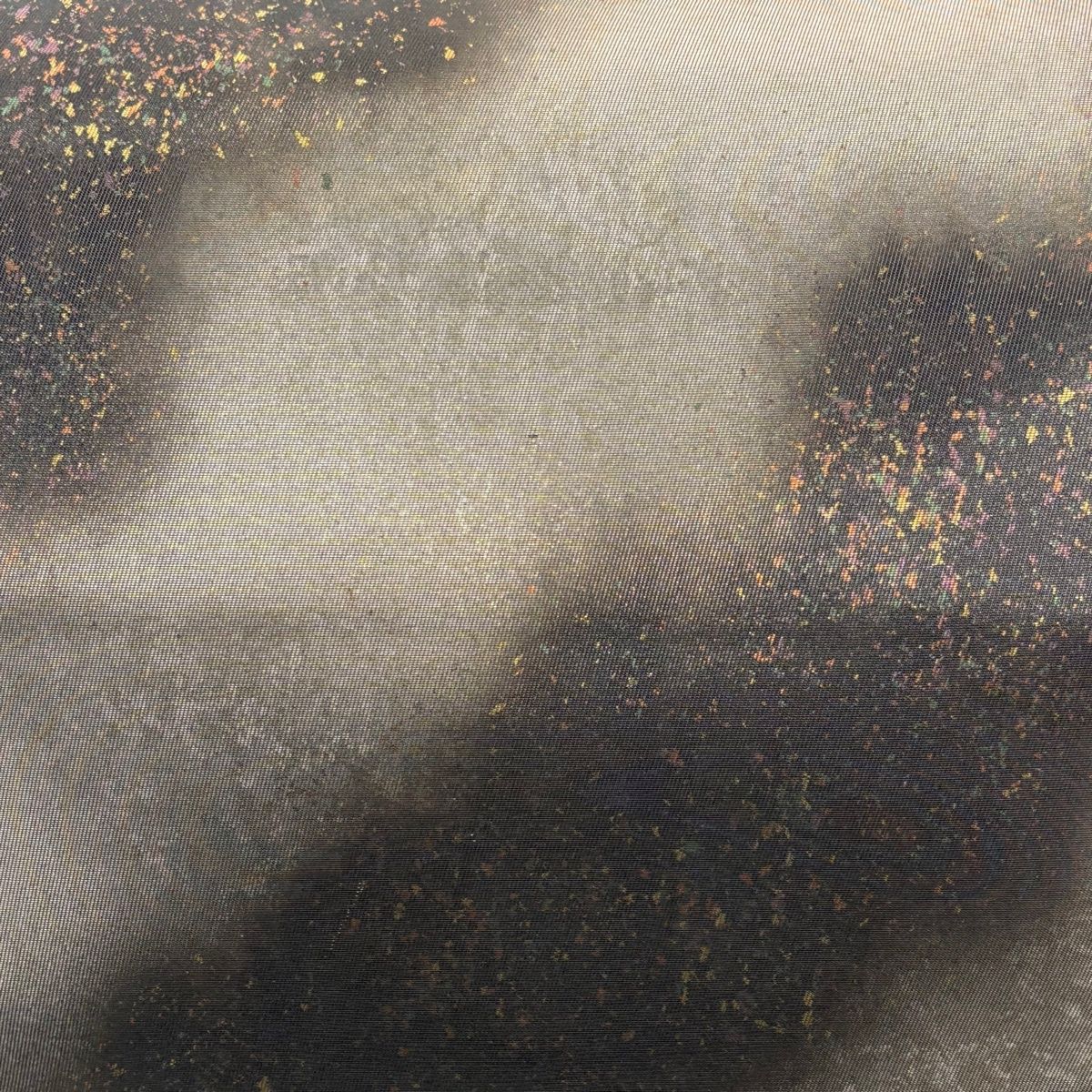 袋帯 秀品 幾何学模様 箔 焦茶色 六通 正絹