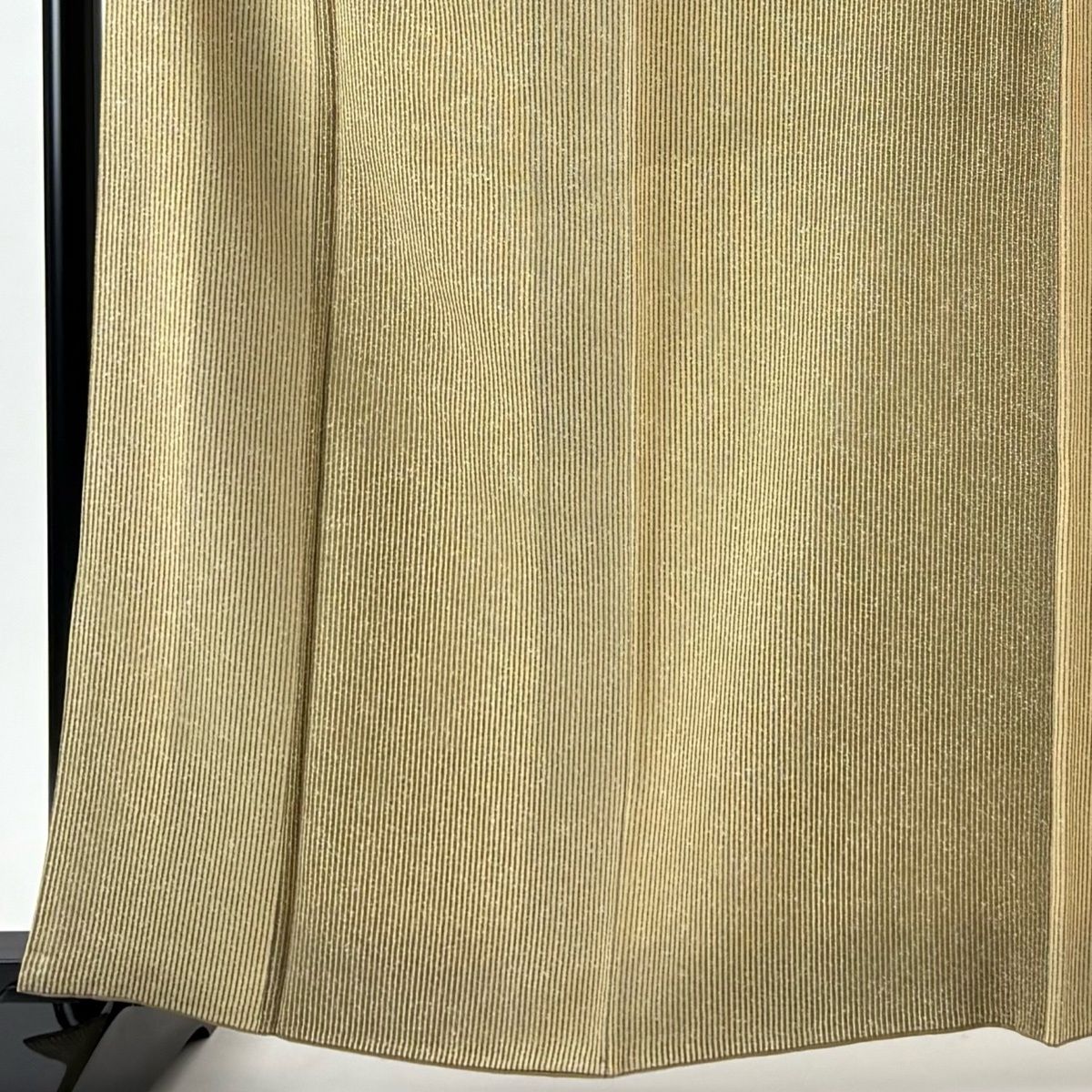 小紋 身丈164 cm 裄丈66 M 袷 袋帯セット 金田昇 落款 縞 金彩 茶緑色 正絹 秀品