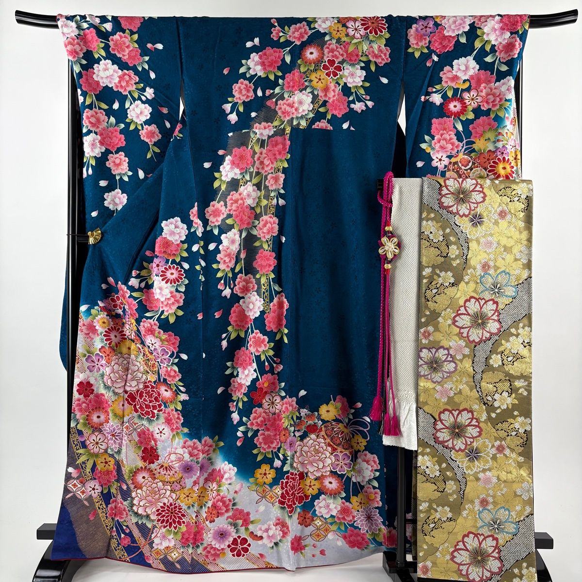 美品】 振袖 身丈163.5cm 裄丈70cm 正絹 名品 【】 振袖 身丈163cm 裄丈