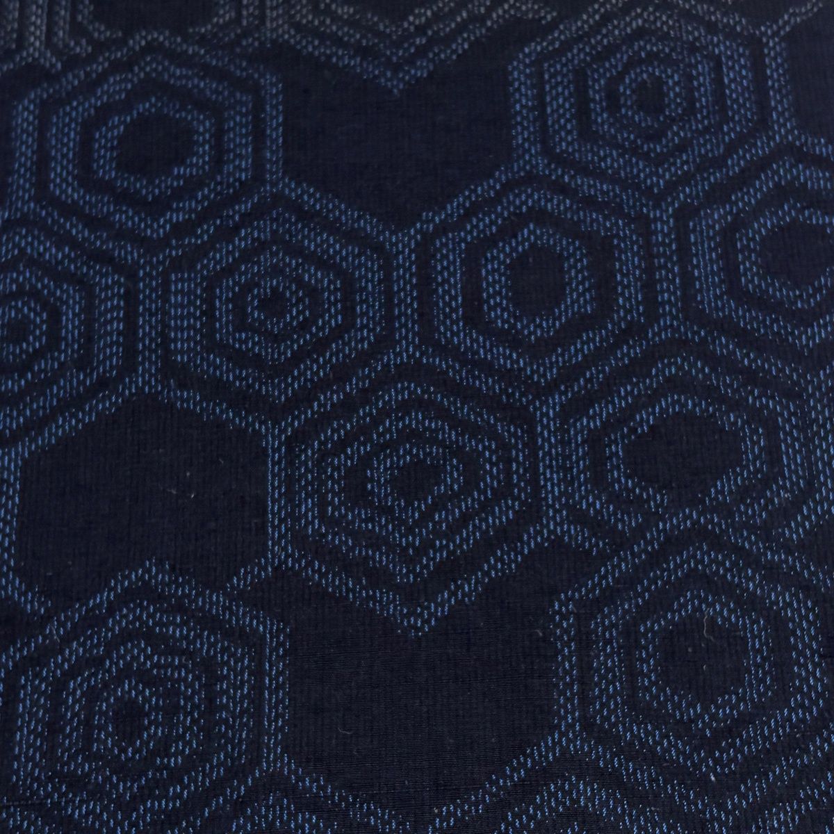 反物 秀品 紬 証紙 子持ち亀甲 青黒 正絹