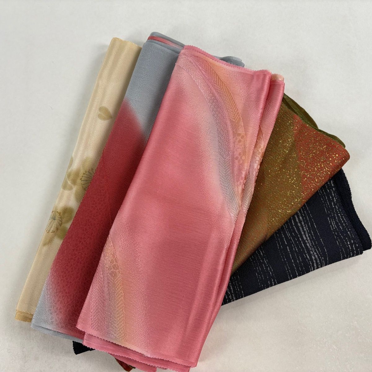  帯揚げ 優品 セット 墨色 正絹 和装小物 帯揚げ 帯留め 帯飾り