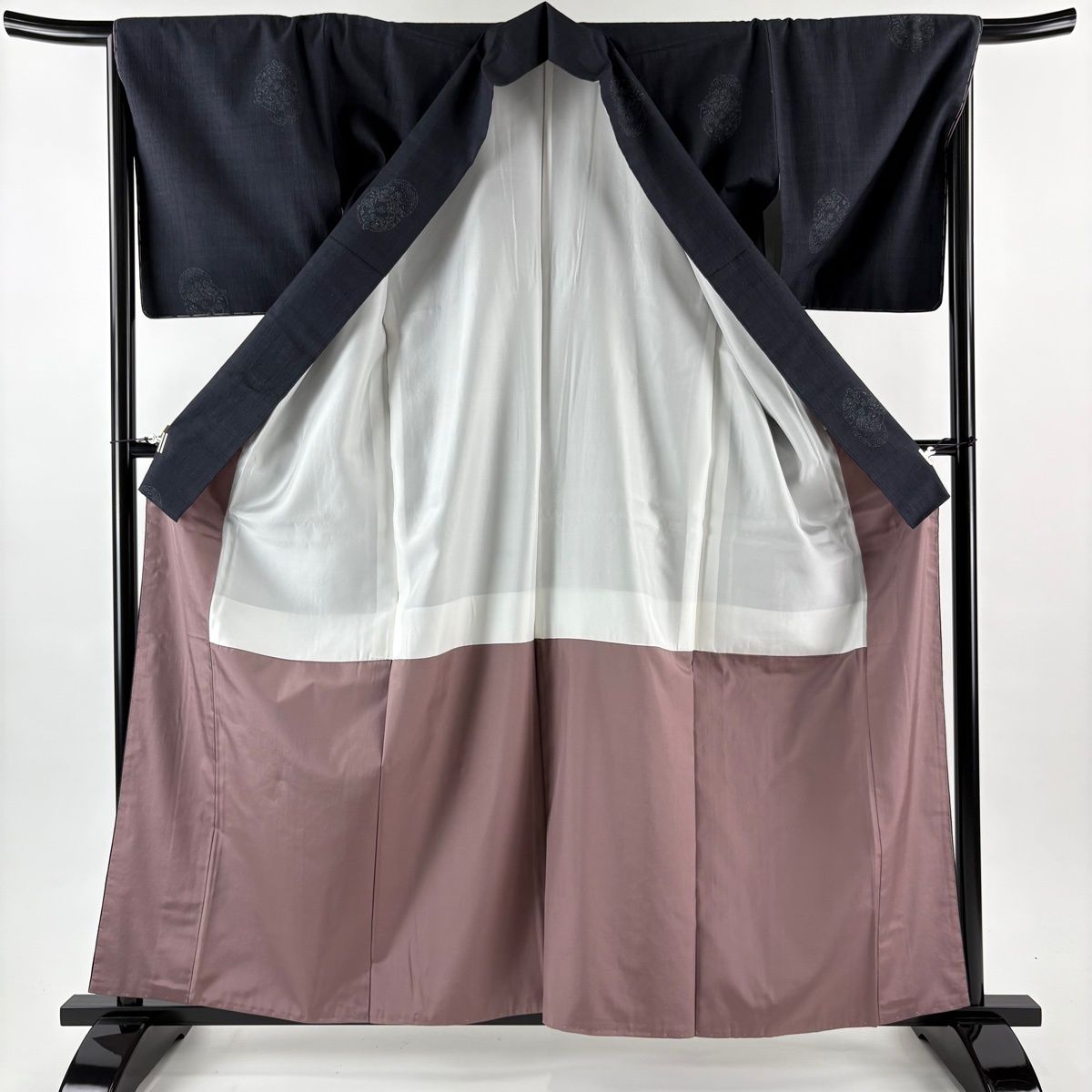 美品】 結城紬 身丈161cm 裄丈67cm M 袷 本場結城紬 奥順 証紙 丸文