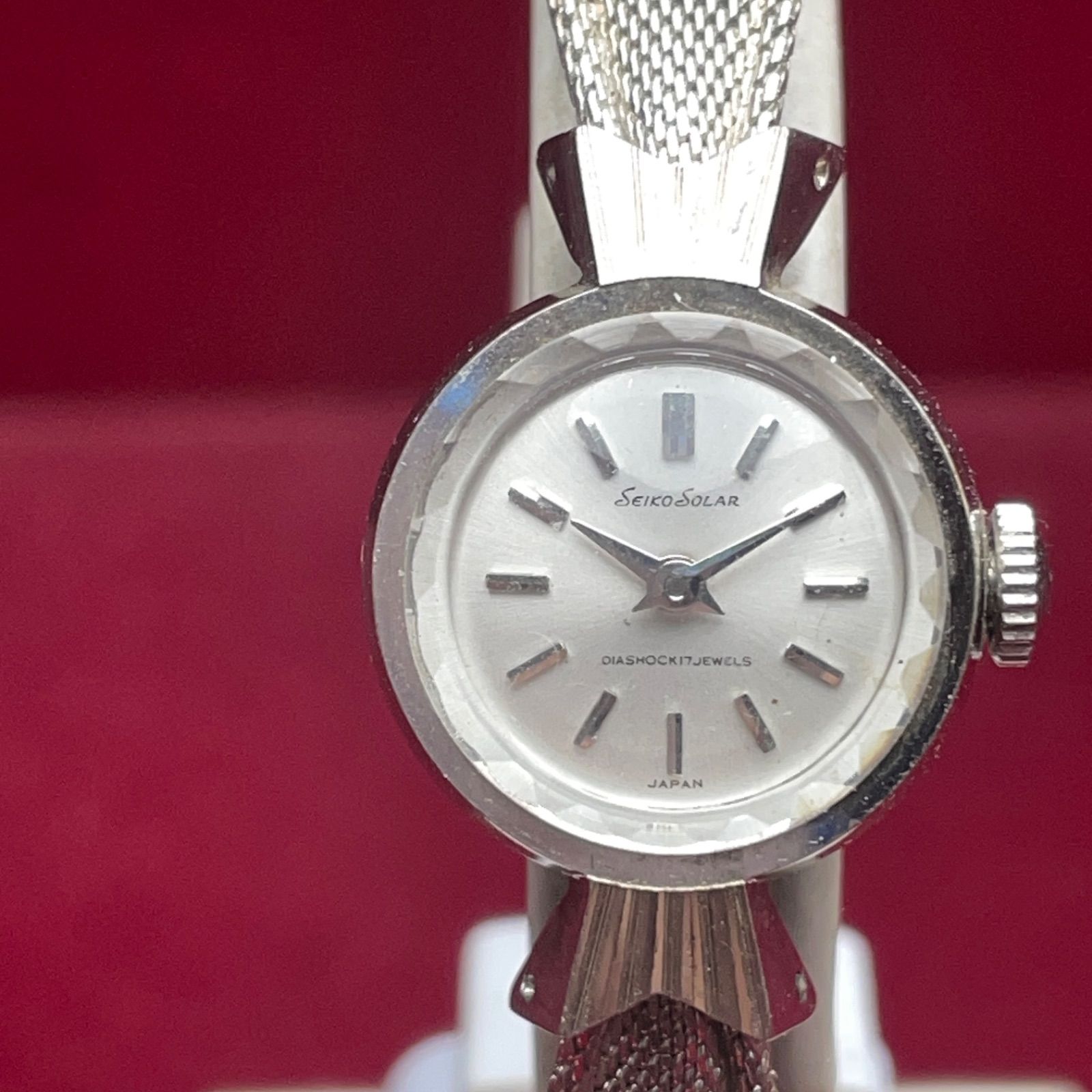 デッドストック 未使用 SEIKO SOLAR 手巻 変わりラグ 純正SSブレス