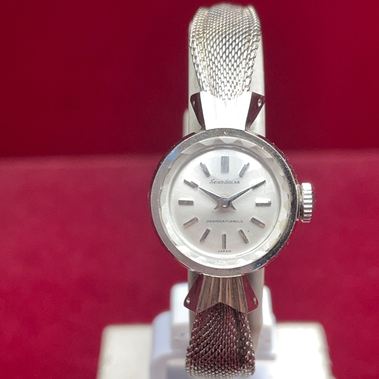 デッドストック 未使用 SEIKO SOLAR 手巻 変わりラグ 純正SSブレス