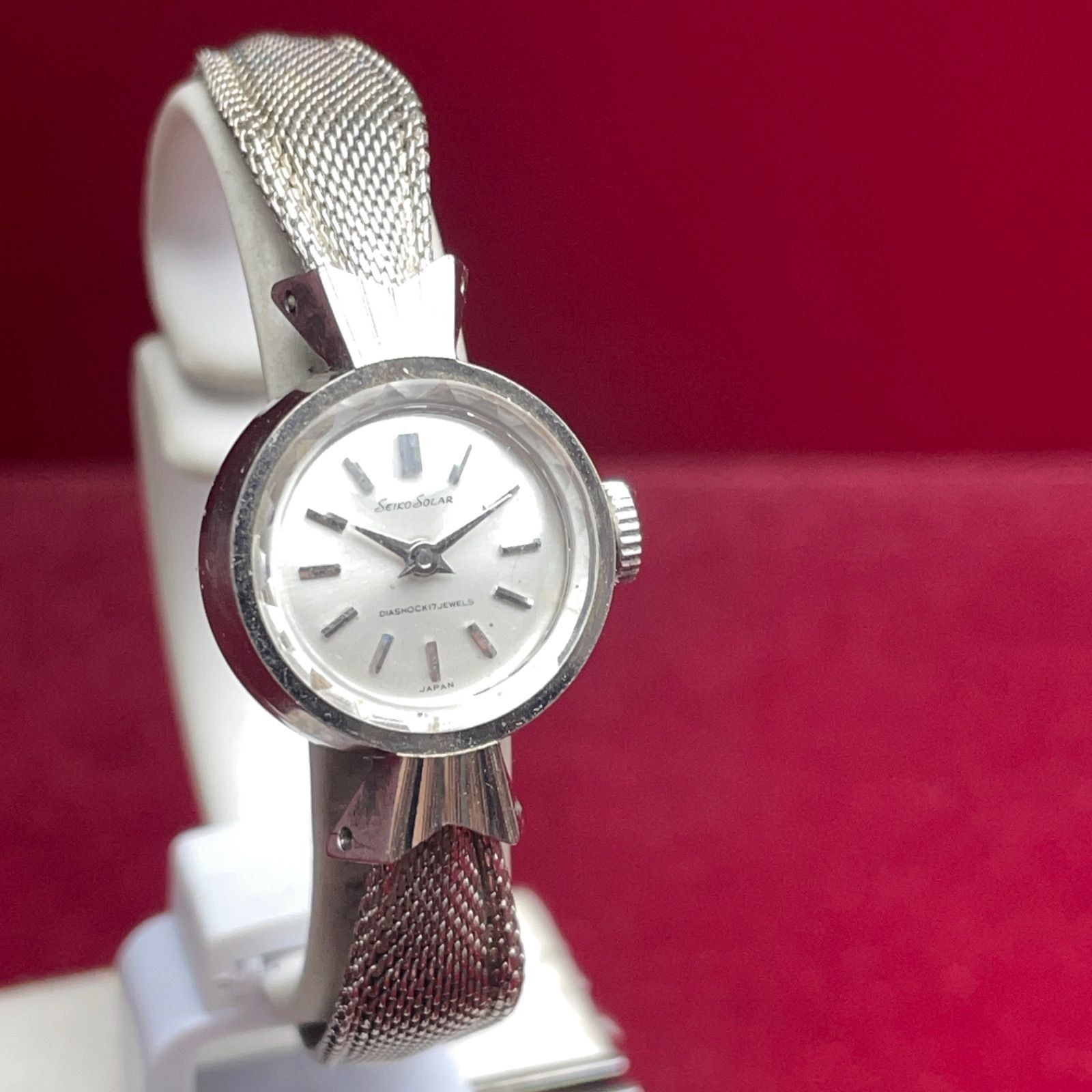 デッドストック 未使用 SEIKO SOLAR 手巻 変わりラグ 純正SSブレス