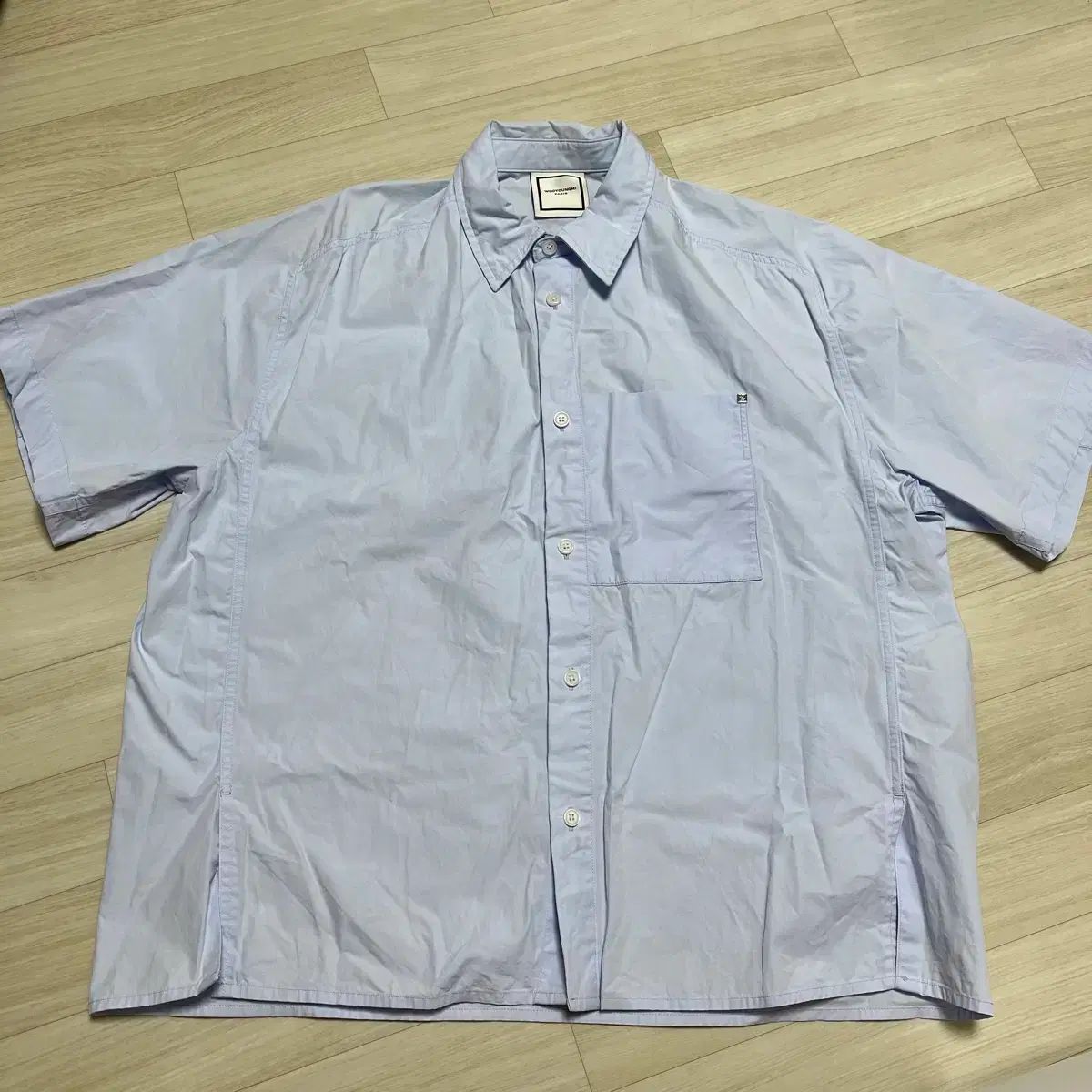 WOOYOUNGMI ウーヨンミ オンライン 半袖 シャツ ブルー 46 (100)