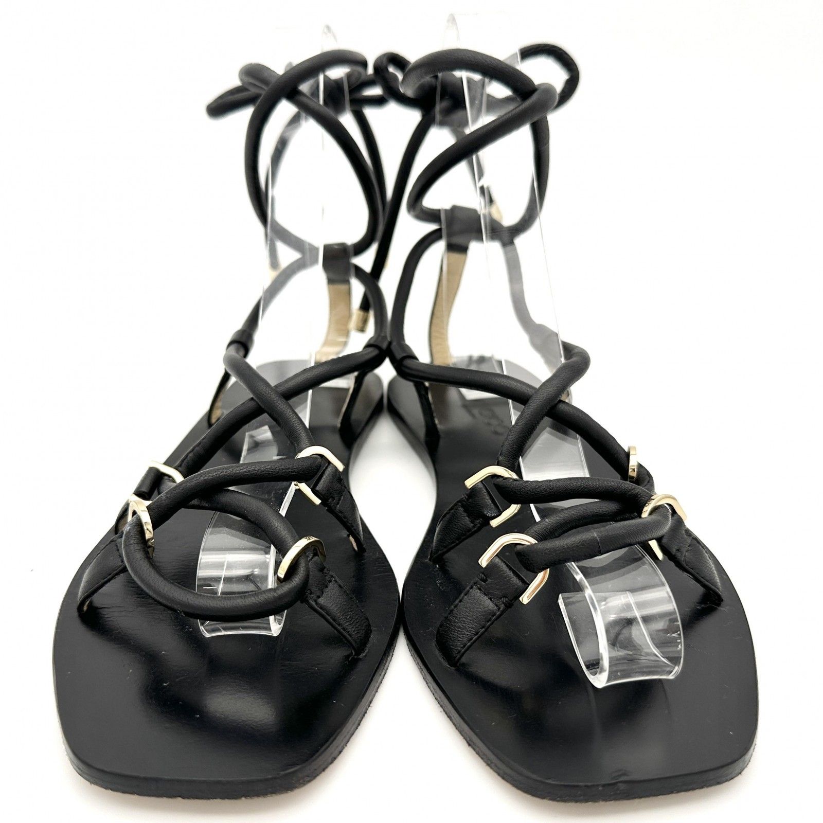 JIMMY CHOO サンダル 編み上げ チューブ ブラック 1115A - メルカリ