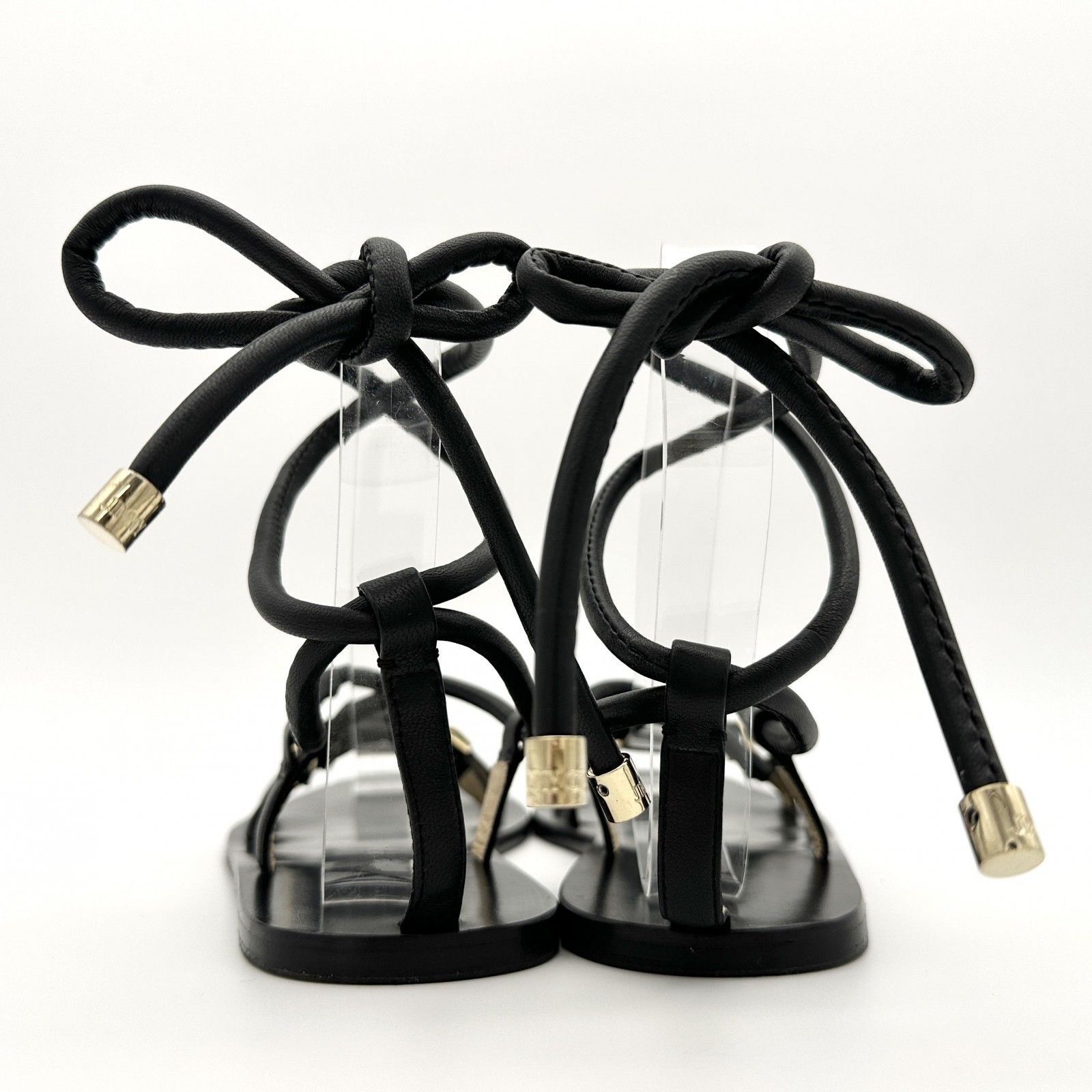 JIMMY CHOO サンダル 編み上げ チューブ ブラック 1115A - メルカリ