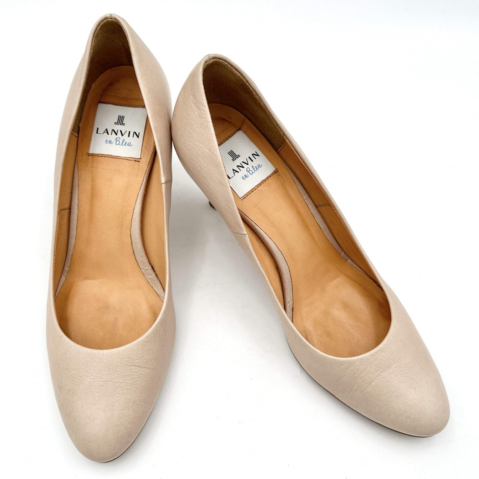 LANVIN ハイヒール 本革 レザー ピンクベージュ 1425 T