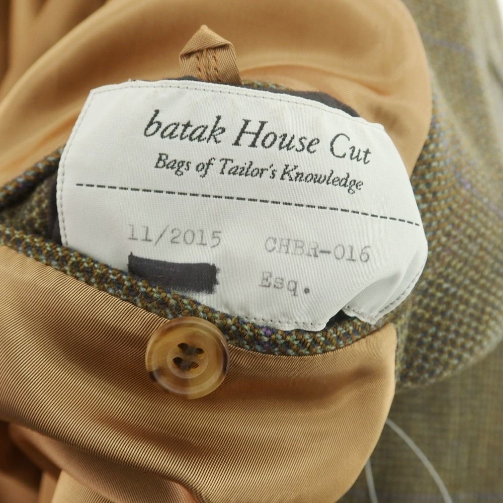 バタクハウスカット batak house cut ウール チェック ステンカラー