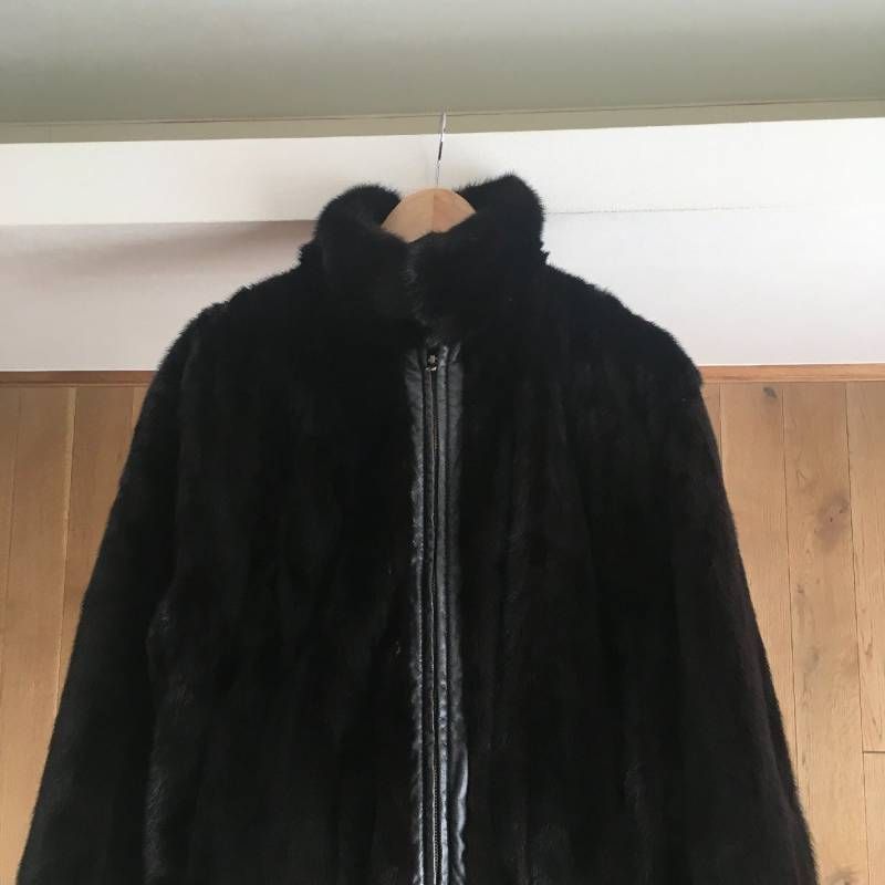 美品 メンズ JINDO リバーシブル ミンク毛皮 ジャケット コートS