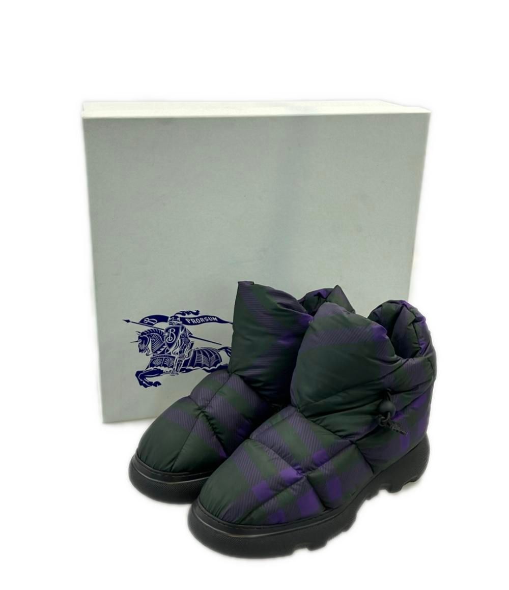 Burberryチェックピローブーツ 美品 バーバリー ピローブーツ チェック柄 メンズ SIZE 41 (26.5cm