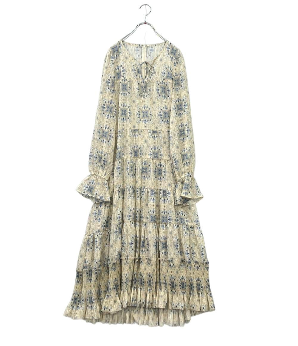 フレイアイディー 長袖ワンピース William Morris プリントティアードワンピース レディース SIZE 1 Ｓ FRAY I D
