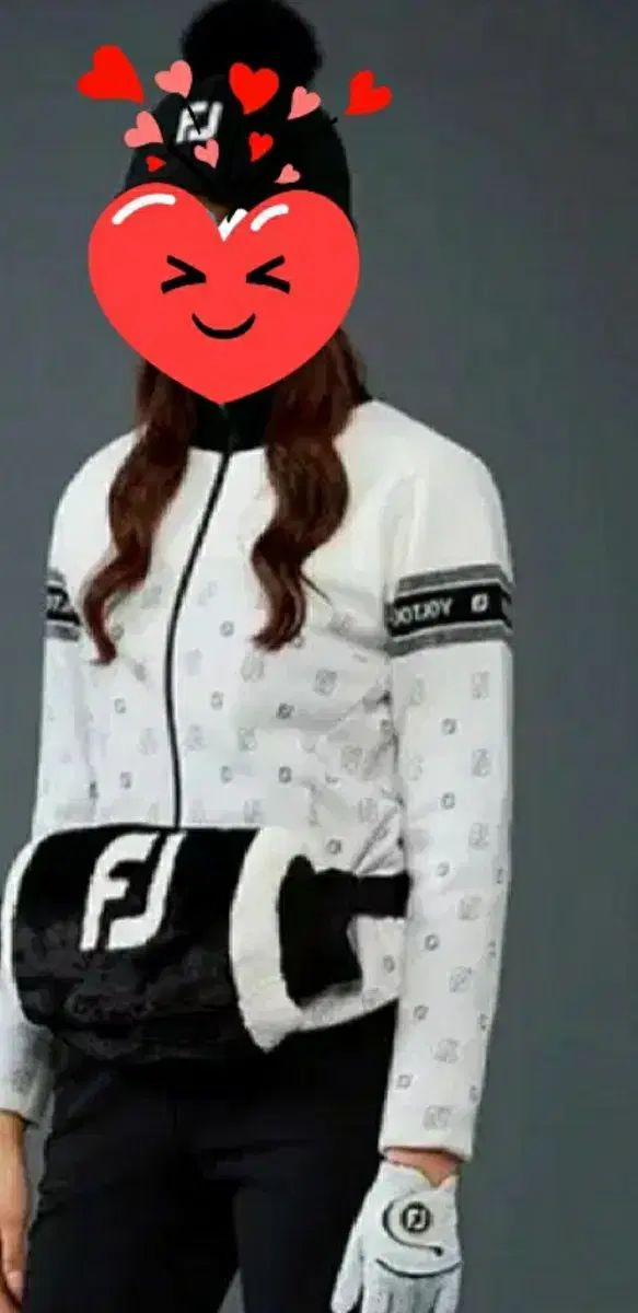 フットジョイ グース 防風 ニット ジップアップ 帽子 セット ブラック