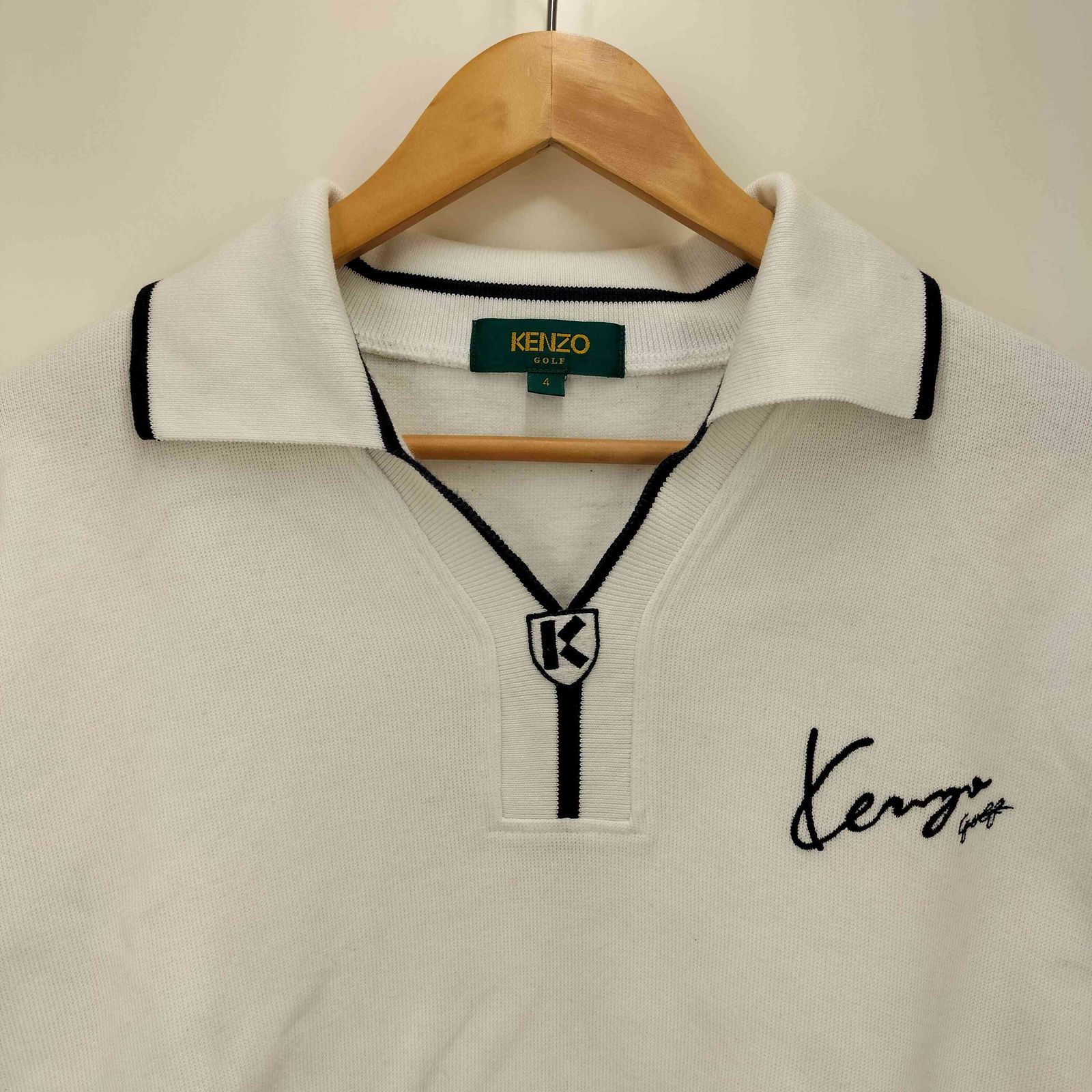 ケンゾーゴルフ KENZO GOLF フロントロゴ刺繍 長袖ポロシャツ メンズ