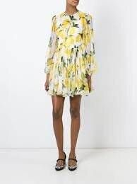 ドルチェアンドガッバーナ レモン柄　ワンピース 美品 DOLCE & GABBANA ドルチェ＆ガッバーナ レモン シルク ワンピース