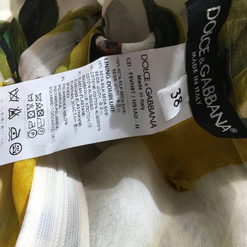 美品 DOLCE & GABBANA ドルチェ＆ガッバーナ レモン シルク ワンピース