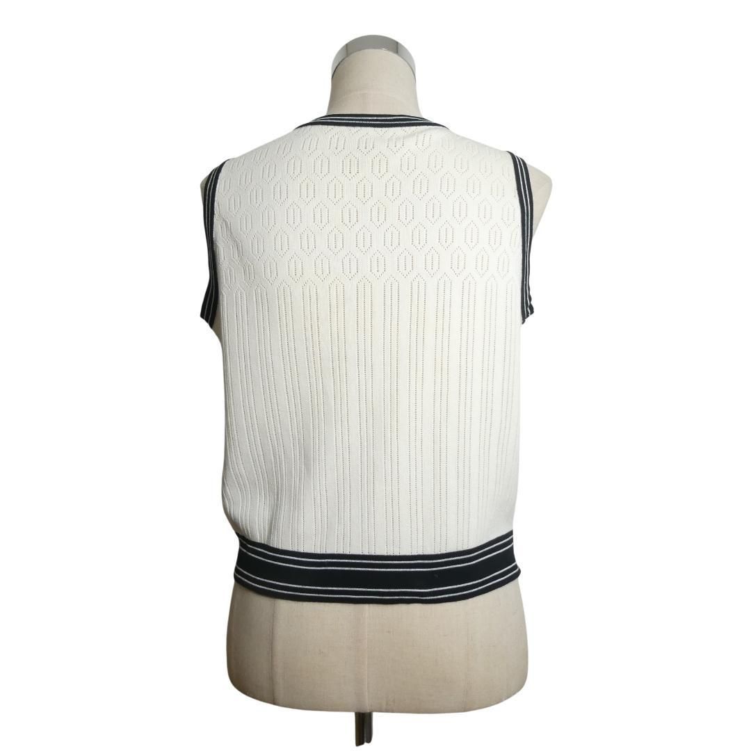 Christian Dior トロッター ノースリーブ ベスト 38 レーヨン 美品 Christian Dior クリスチャンディオール サイズM ニット ベスト