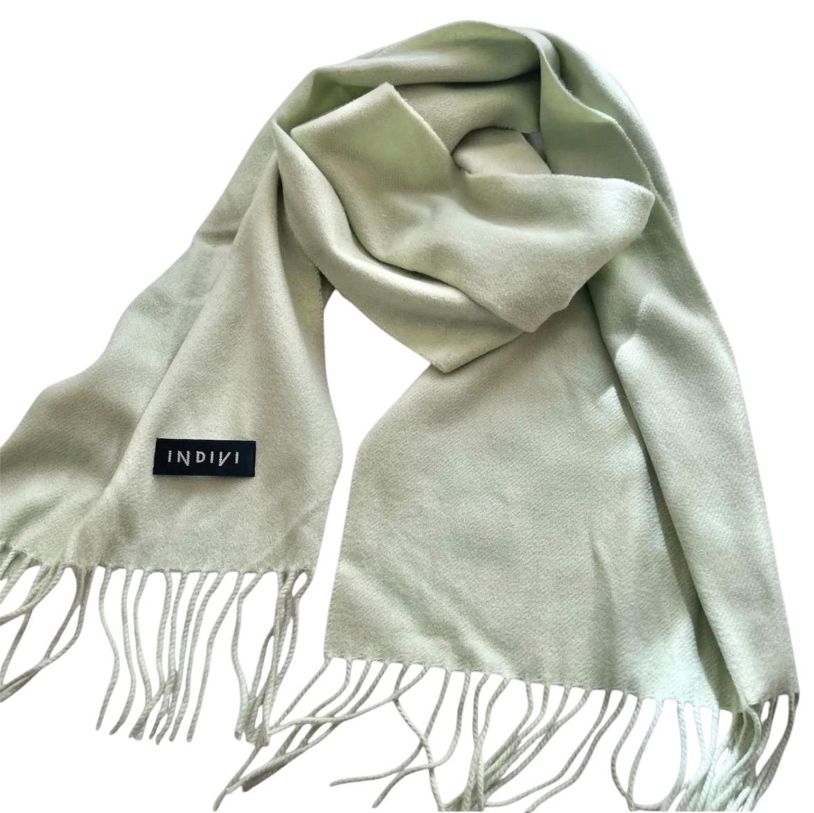INDIVI インディヴィ カシミヤ100 綺麗色 マフラー フリンジ 美品