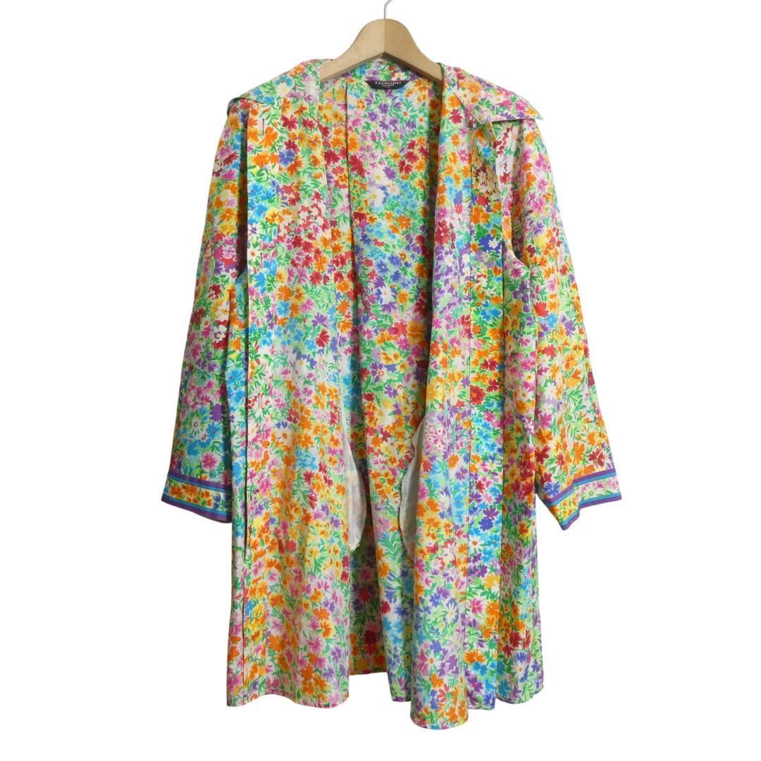 LEONARD*レオナール　コート　スプリング　花柄　大きいサイズ44 美品 LEONARD FASHION レオナールファッション サイズ11AR 花柄 総柄