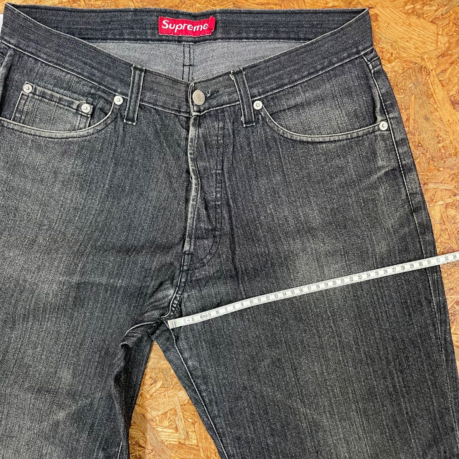USA製 Supreme ブラックジーンズ 34 シュプリーム デニム ボトムス 