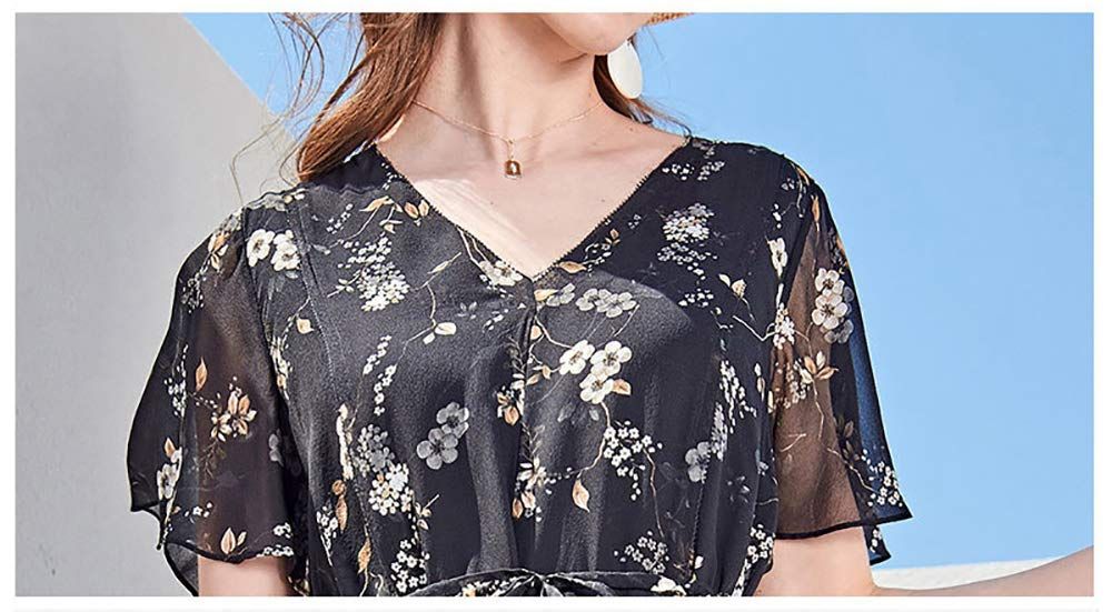 100％シルクシフォンドレス 休日スタイル