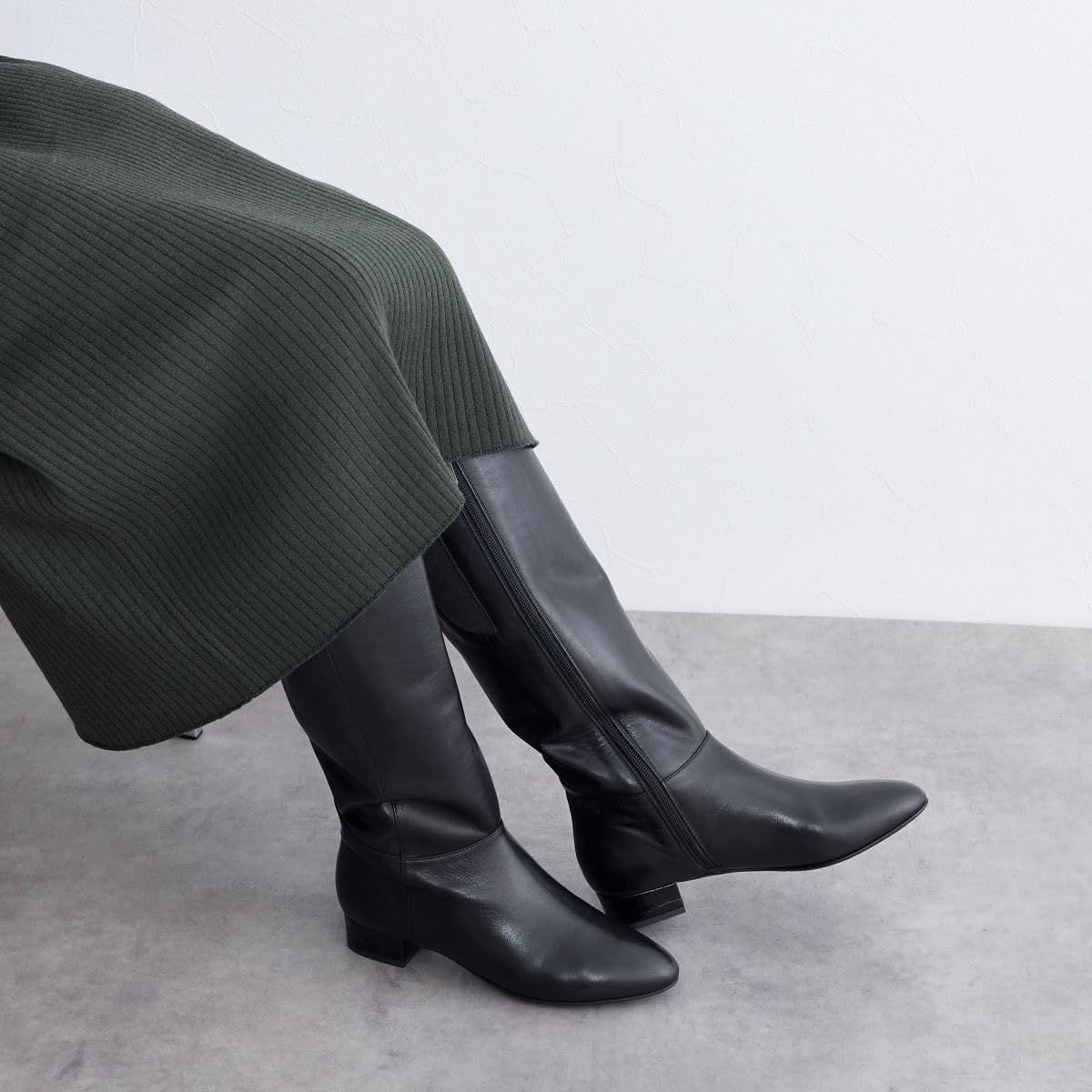 HIMIKO|ヒミコ|ワイドシャフトロングブーツ|641416ブラック250