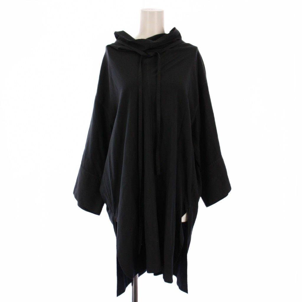 【中古】ゼロエイトサーカス taffeta layered neck tunic シャツ ブラウス 七分袖 シルク 1 チャコール レディース ゼロエイトサーカス 08SIRCUS taffeta layered neck tunic シャツ