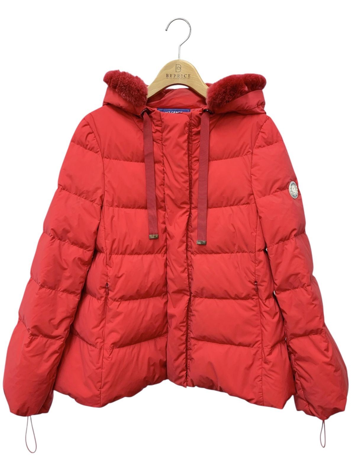 エムズグレイシー 919511 ダウンコート 38 レッド レッキスファー 2way