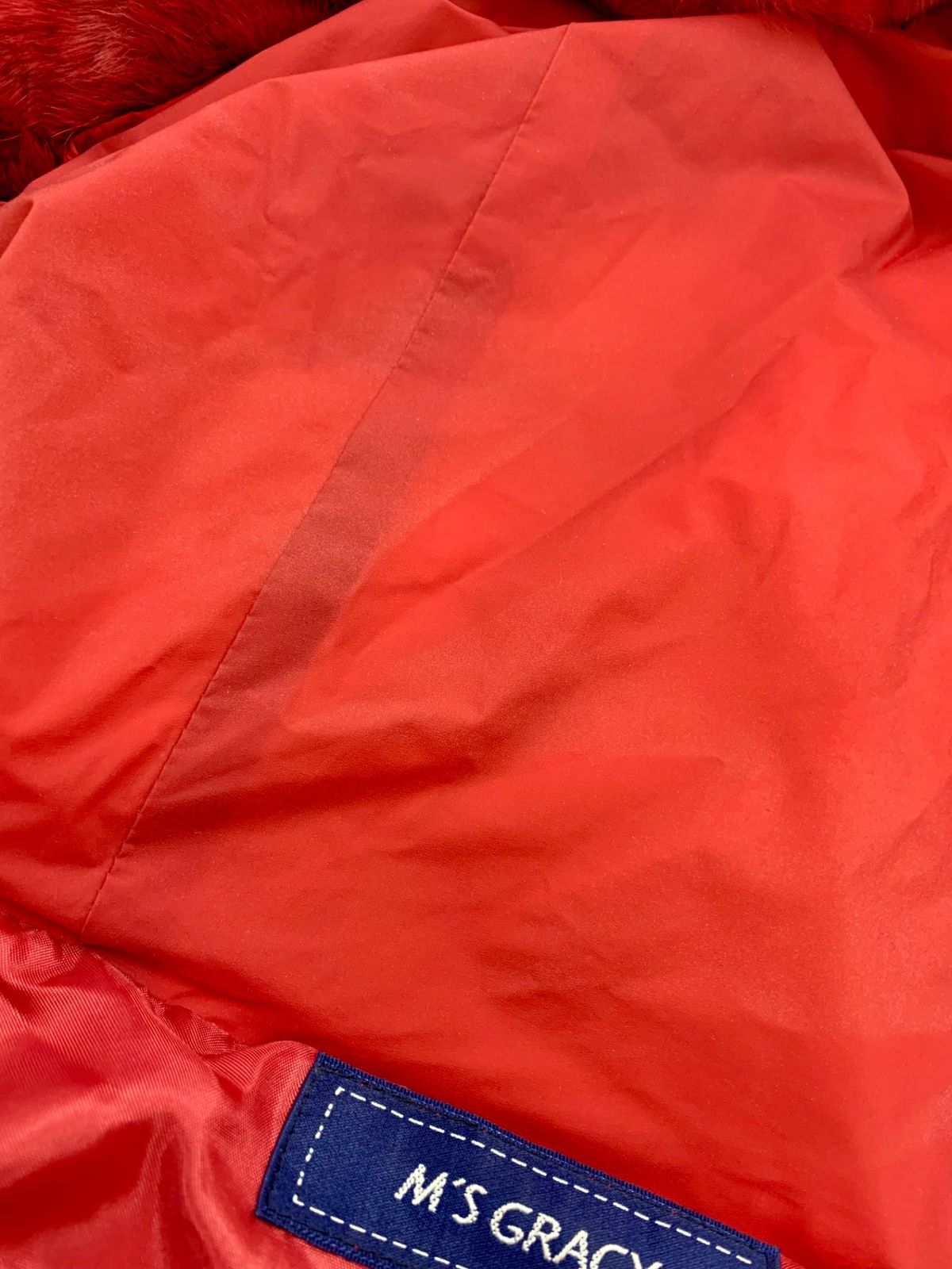 エムズグレイシー 919511 ダウンコート 38 レッド レッキスファー 2way