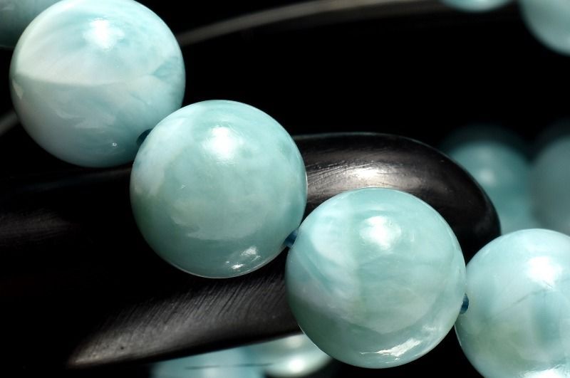 １点物 瑞々しい艶感 ラリマー 9 mm ブレスレット パワーストーン 天然石 _MC 2061