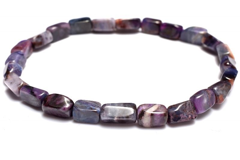 １点物 AA 紫の濃淡が織りなす上級の美 スギライト 杉石 6 9 x 4 5 mm チューブカット ブレスレット パワーストーン 天然石 _MC 2107 ピアス ブレスレット バングル 