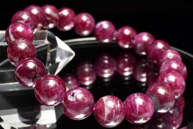  １点物 透け感あり ルビーインクォーツ 9 5 mm ブレスレット パワーストーン 天然石 _MC 2025 ブレスレット バングル アクセサリー