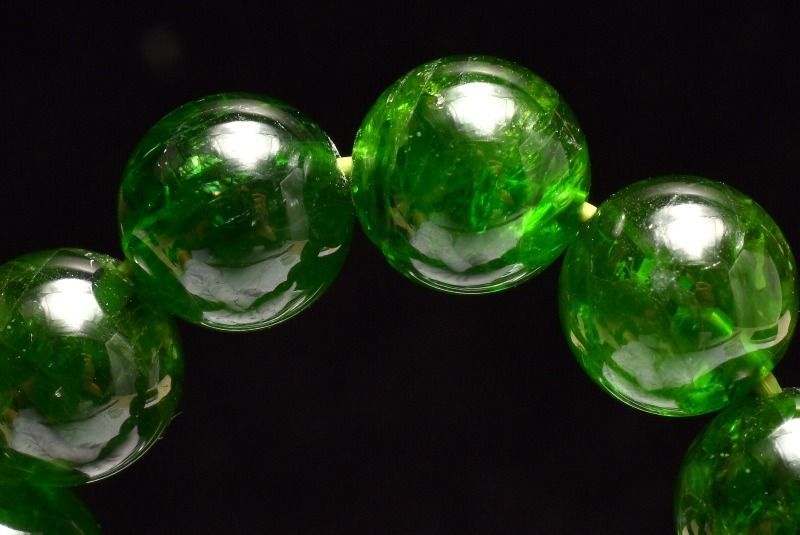 １点物 高品質 鮮やかグリーン ダイオプサイト 9 mm ブレスレット パワーストーン 天然石 _MC 2036