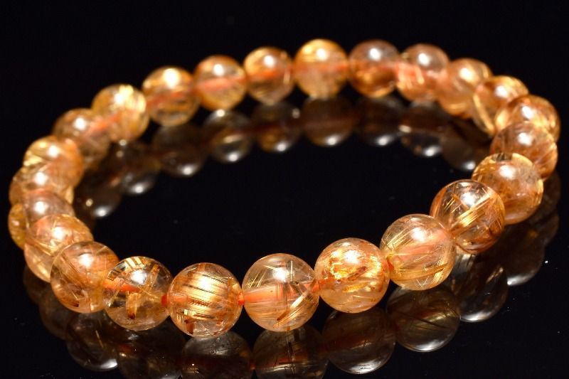  １点物 AAA 迫力金針 ゴールドタイチンルチルクォーツ 7 5 mm ブレスレット パワーストーン 天然石 _MC 2111 ブレスレット バングル アクセサリー