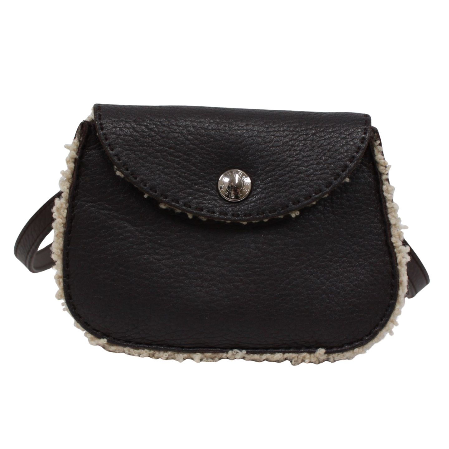 HERMES エルメス ポシェット セリエ ウエストバッグ ムートン トリヨンクレマンス ダークブラウン J刻印 レディース