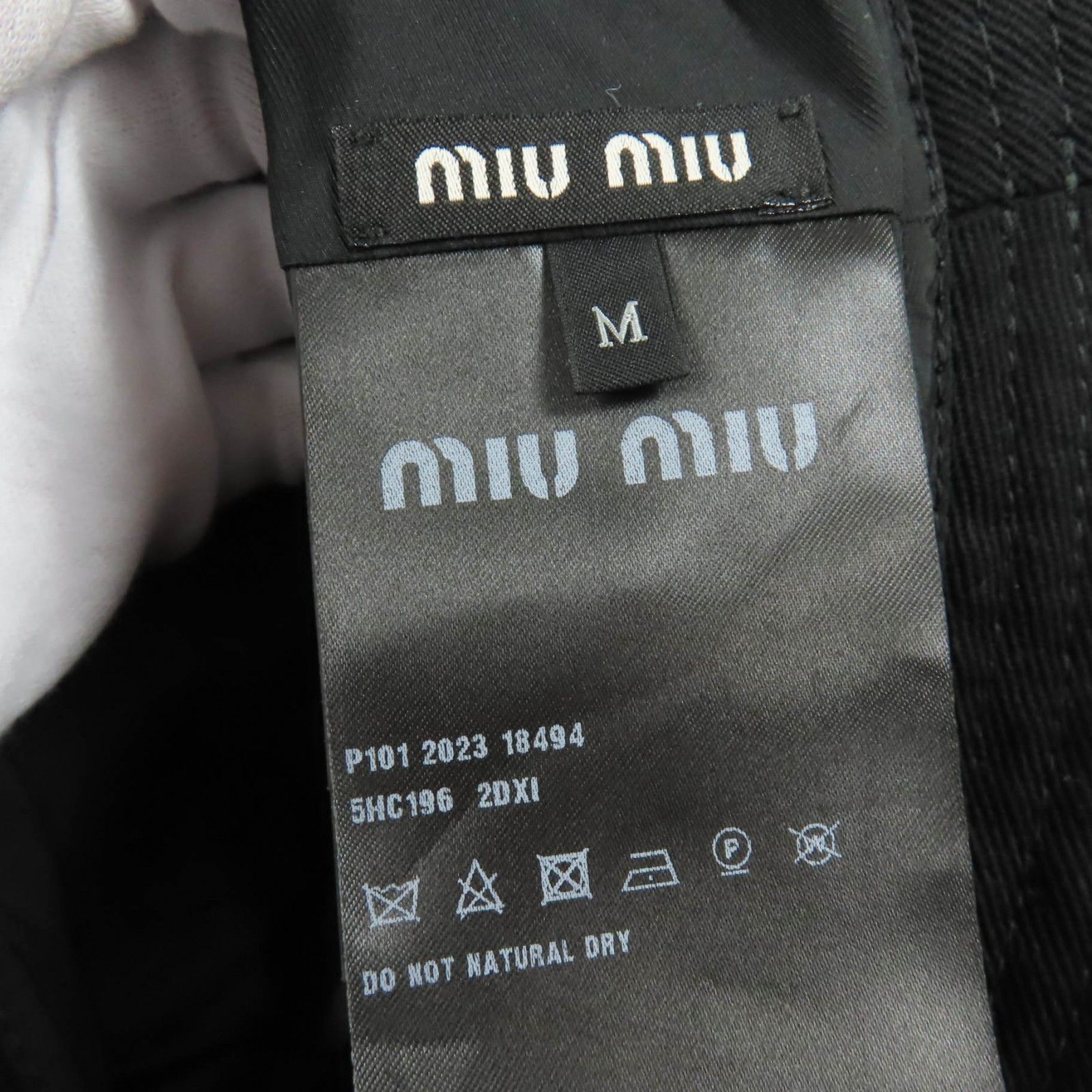 極美品☆MIUMIU ミュウミュウ 2023年製 5HC196 コットン100％ ロゴ刺繍