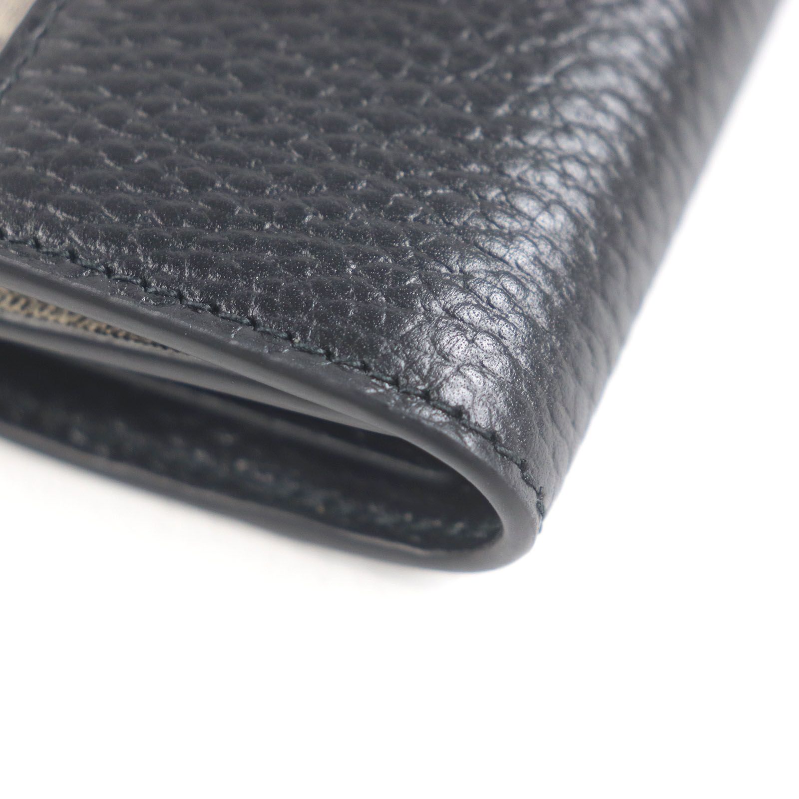 未使用品□GUCCI グッチ 456118 レザー GGスプリーム ダブルG ゴールド