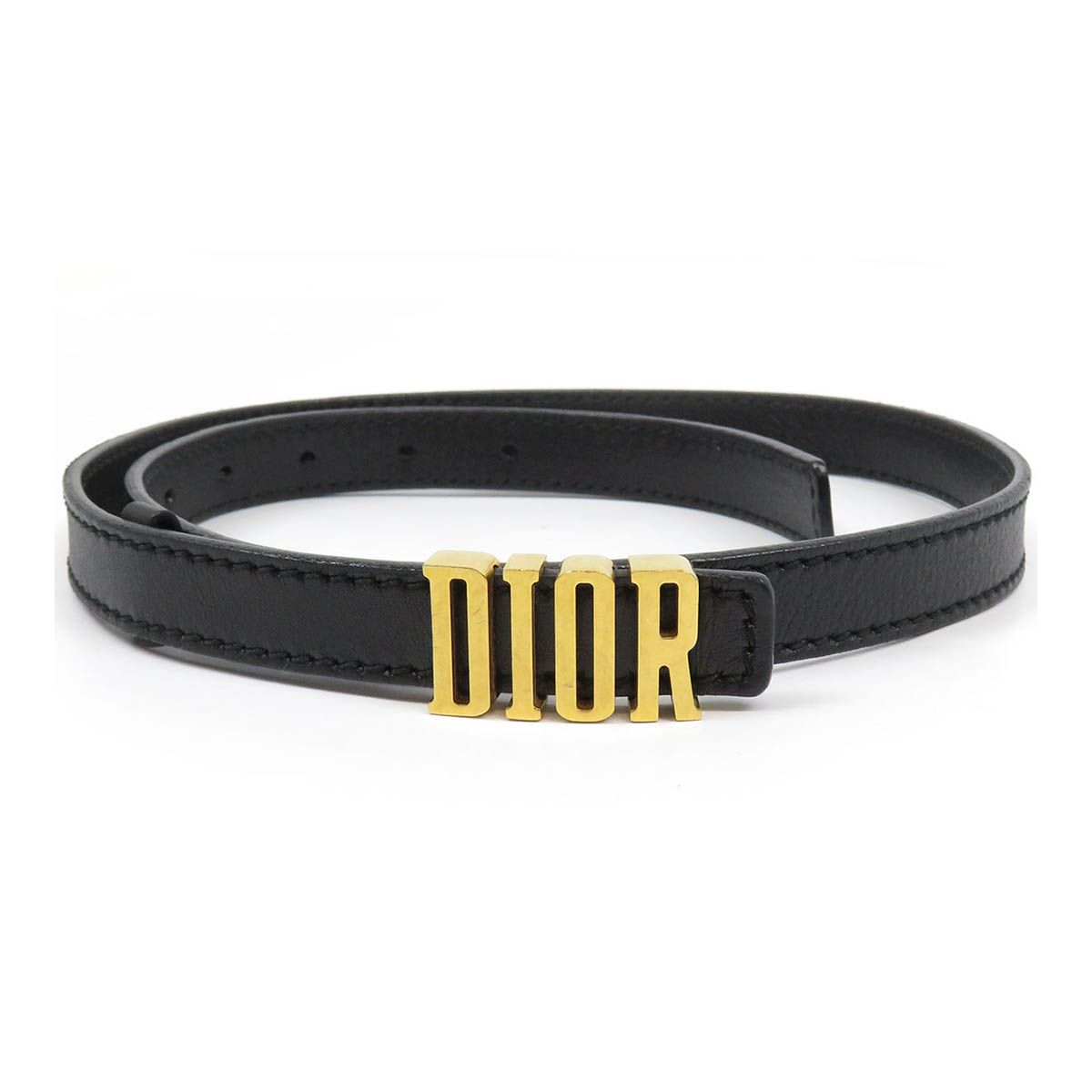 ディオール D-Fence ベルト レザー ユニセックス ブラック Dior【中古