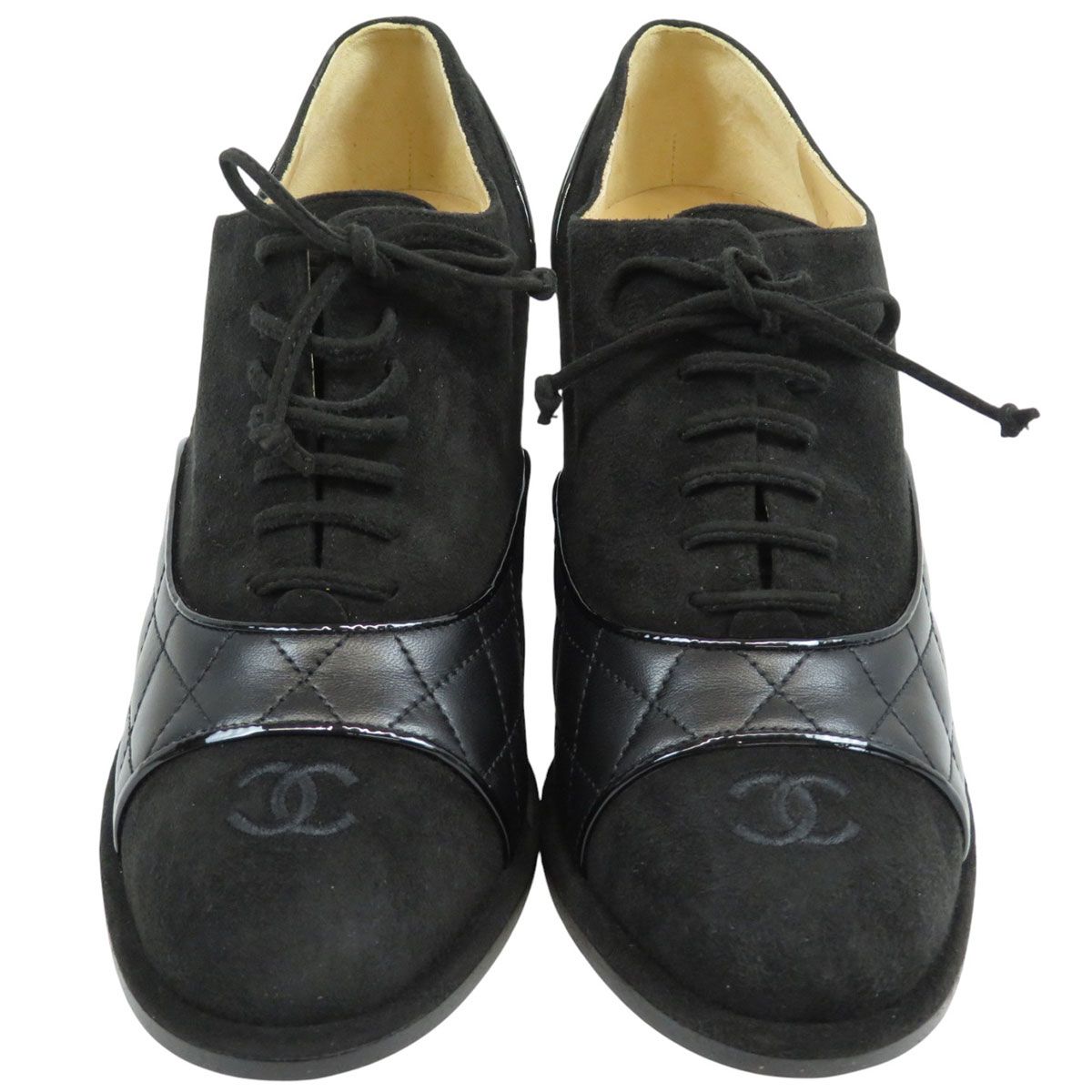 シャネル ココマーク スウェード レースアップ ブーティ G 34019 レディース ブラック CHANEL アパレル 小物