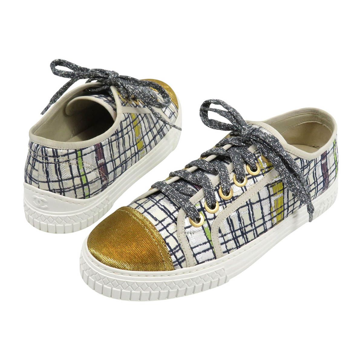 シャネル CHANEL スニーカー シャネル ココマーク メタリック ツイード スニーカー G32383