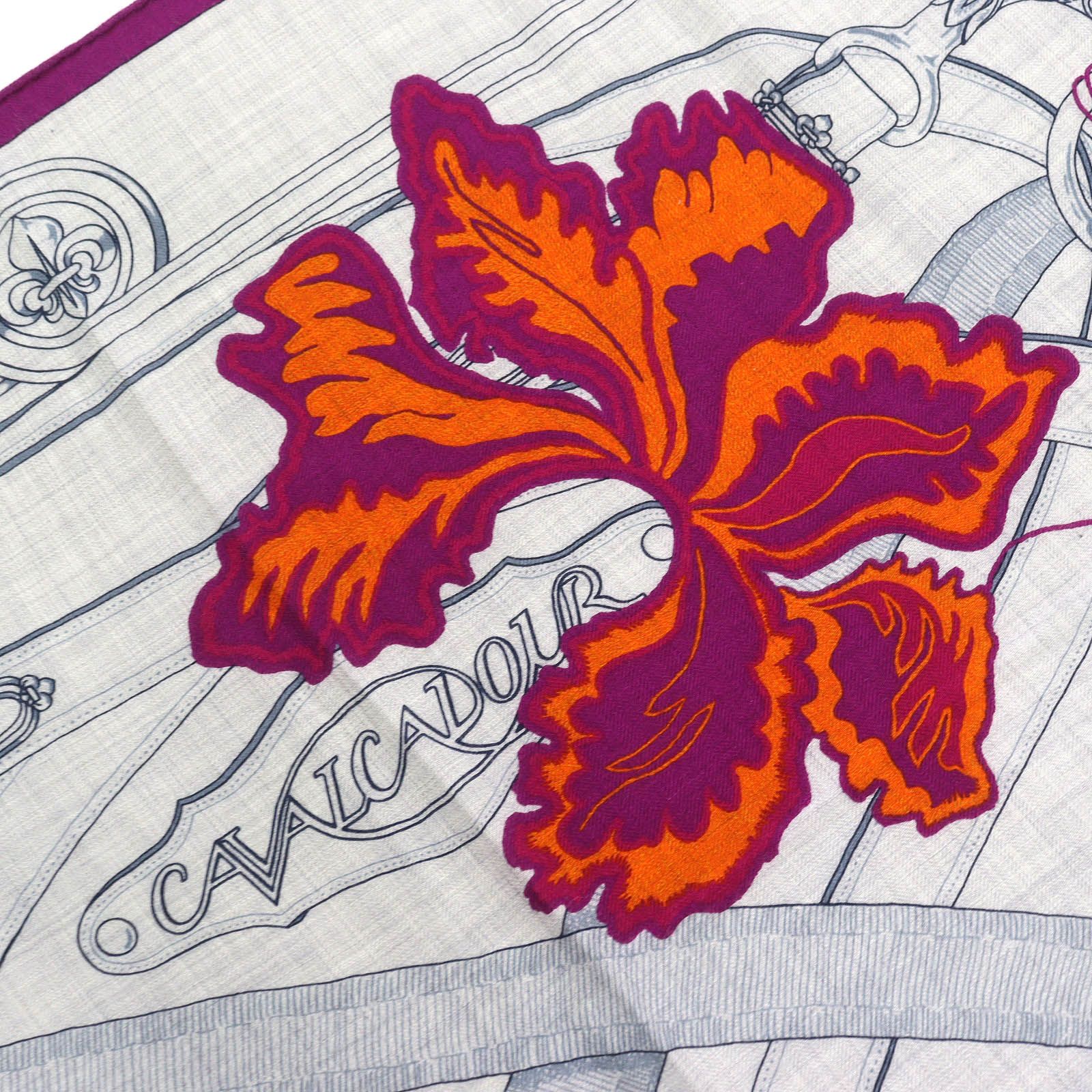 極美品△HERMES エルメス Cavalcadour Fleuri カヴァルカドゥール フリル カシミヤ シルク カレ140 大判 ショール ストール スカーフ 極美品△HERMES エルメス Cavalcadour Fleuri カヴァルカドゥール