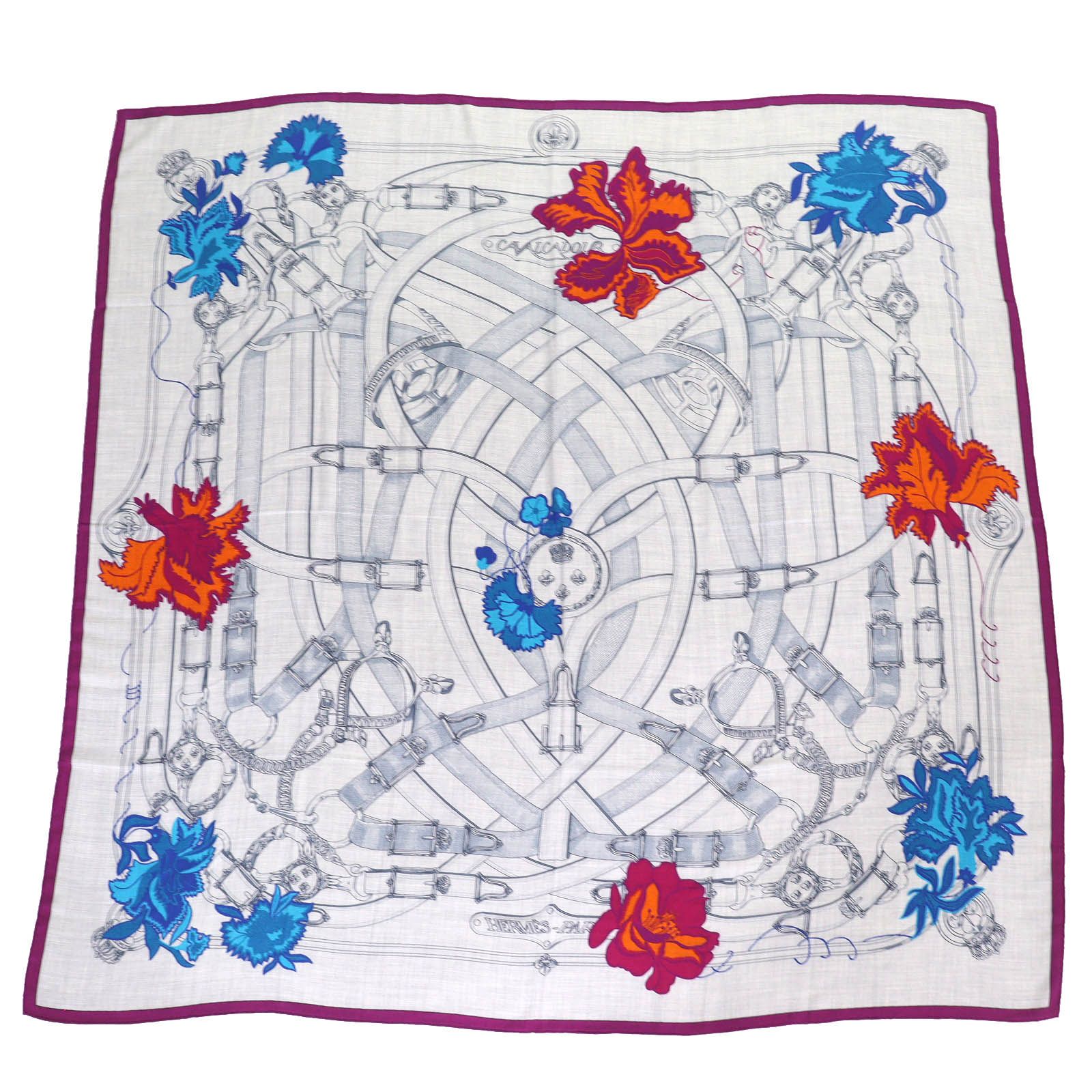 極美品△HERMES エルメス Cavalcadour Fleuri カヴァルカドゥール