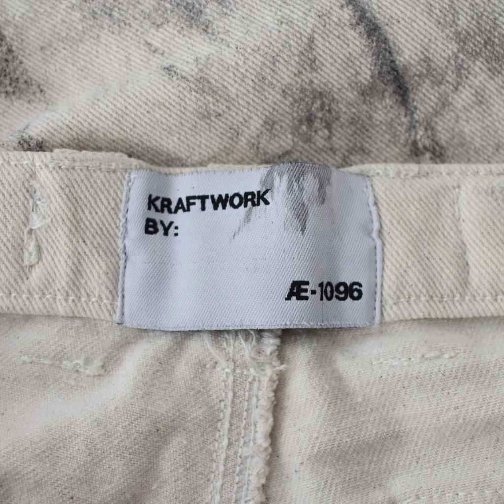 KRAFTWORK クラフトワーク デニムショートパンツ 汚れ加工 ボタン