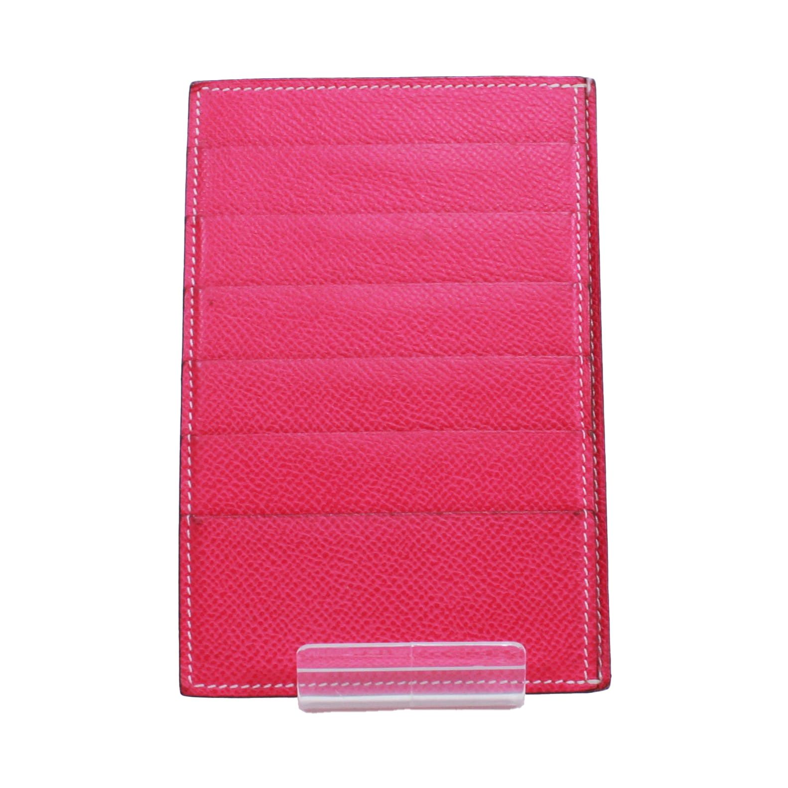 HERMES エルメス カードケース ヴォーエプソン ピンク【中古】 ユニ