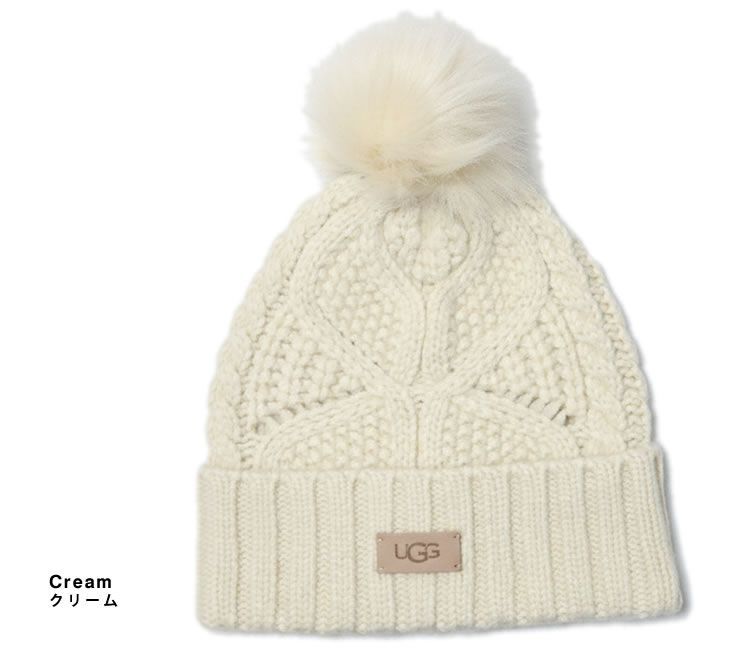 アグ UGG ニット帽 ニットキャップ 帽子 ケーブル ビーニー ウィズ