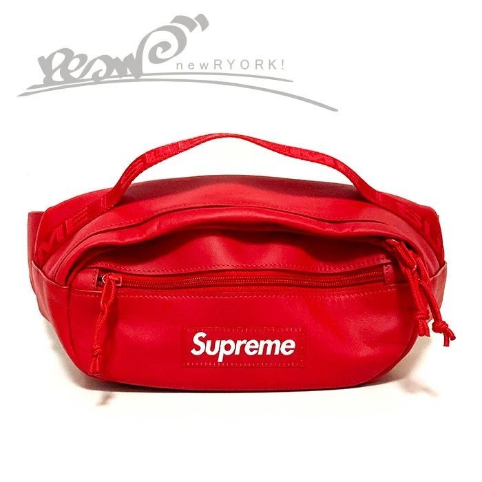 メンズ ウエストバッグ レッド Supreme シュプリーム Leather Waist Bag FW 23 B 19 シュプリームレザーウエストバッグ se 1240 r