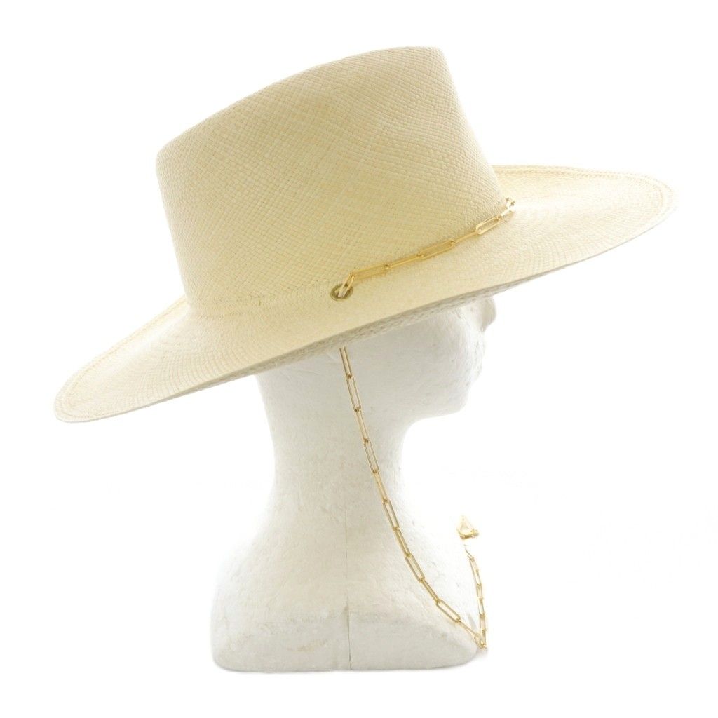 【中古】ヴァン パルマ LIVY CHAIN STRAW HATハット 帽子 M ベージュ /SR■ レディース ヴァン パルマ VAN PALMA 23SS MUSE de Deuxieme Classe取り扱い LIVY