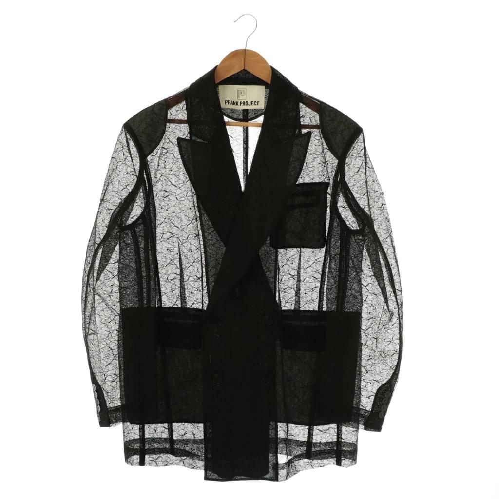 【中古】プランクプロジェクト Bonded Lace Jacketボンデッドレースジャケット テーラード F 黒 31251116101 プランクプロジェクト PRANK PROJECT Bonded Lace Jacketボンデッド